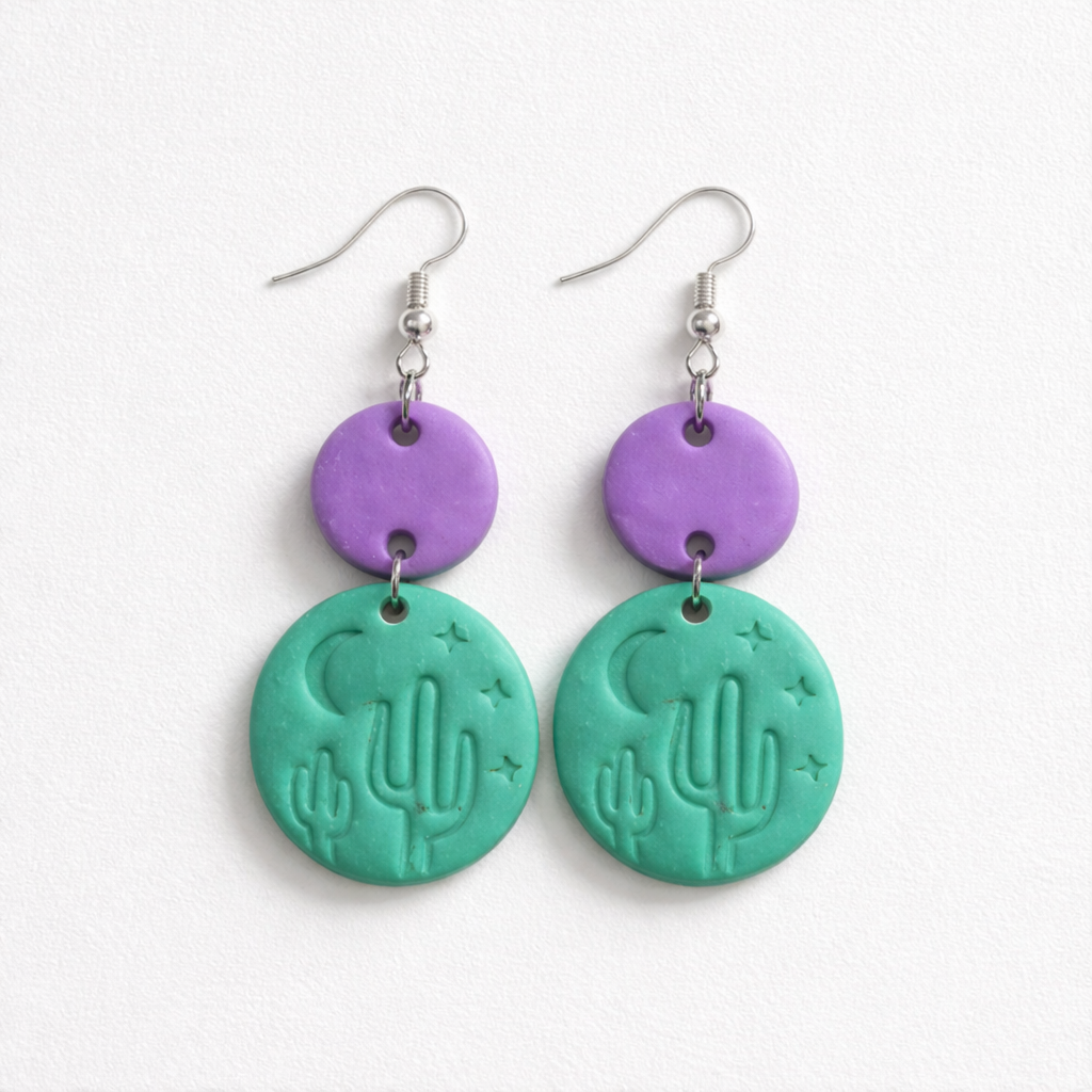 Desert Night Clay Earrings