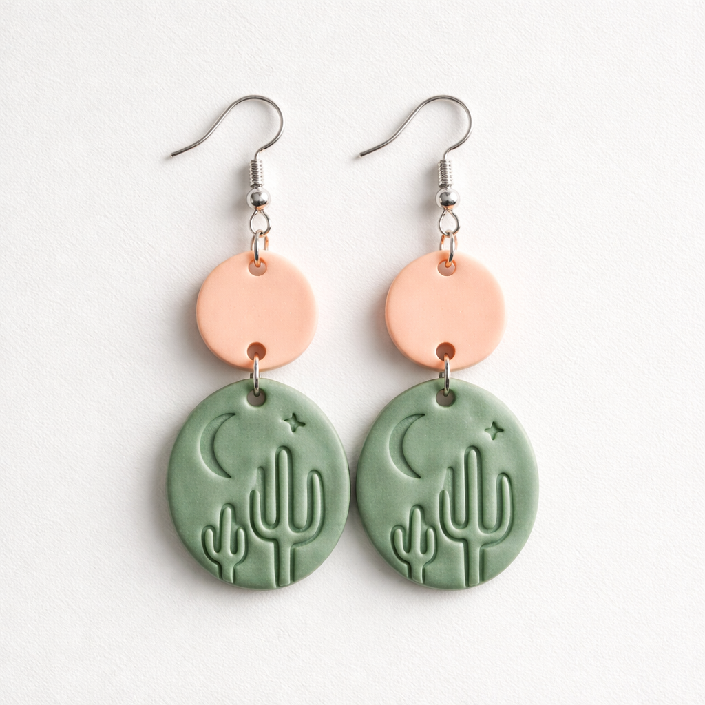 Desert Night Clay Earrings