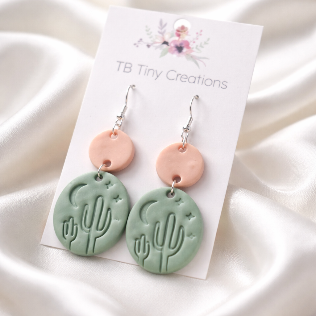 Desert Night Clay Earrings