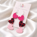 Tricolor Heart Faux Leather Earrings