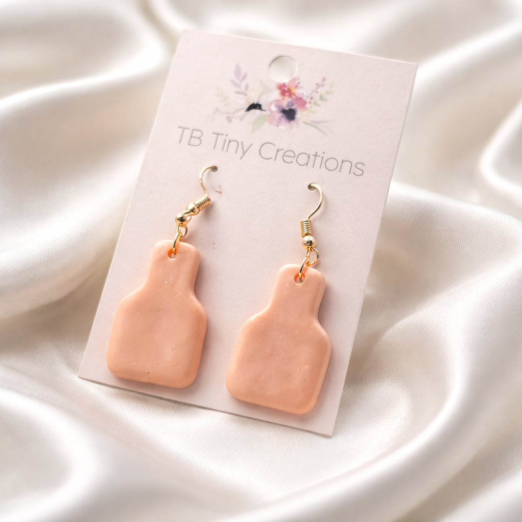 Ear Tag Clay Earrings