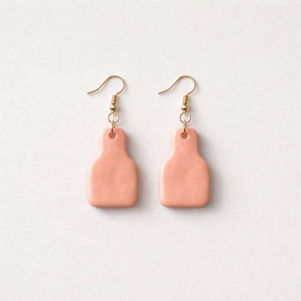 Ear Tag Clay Earrings