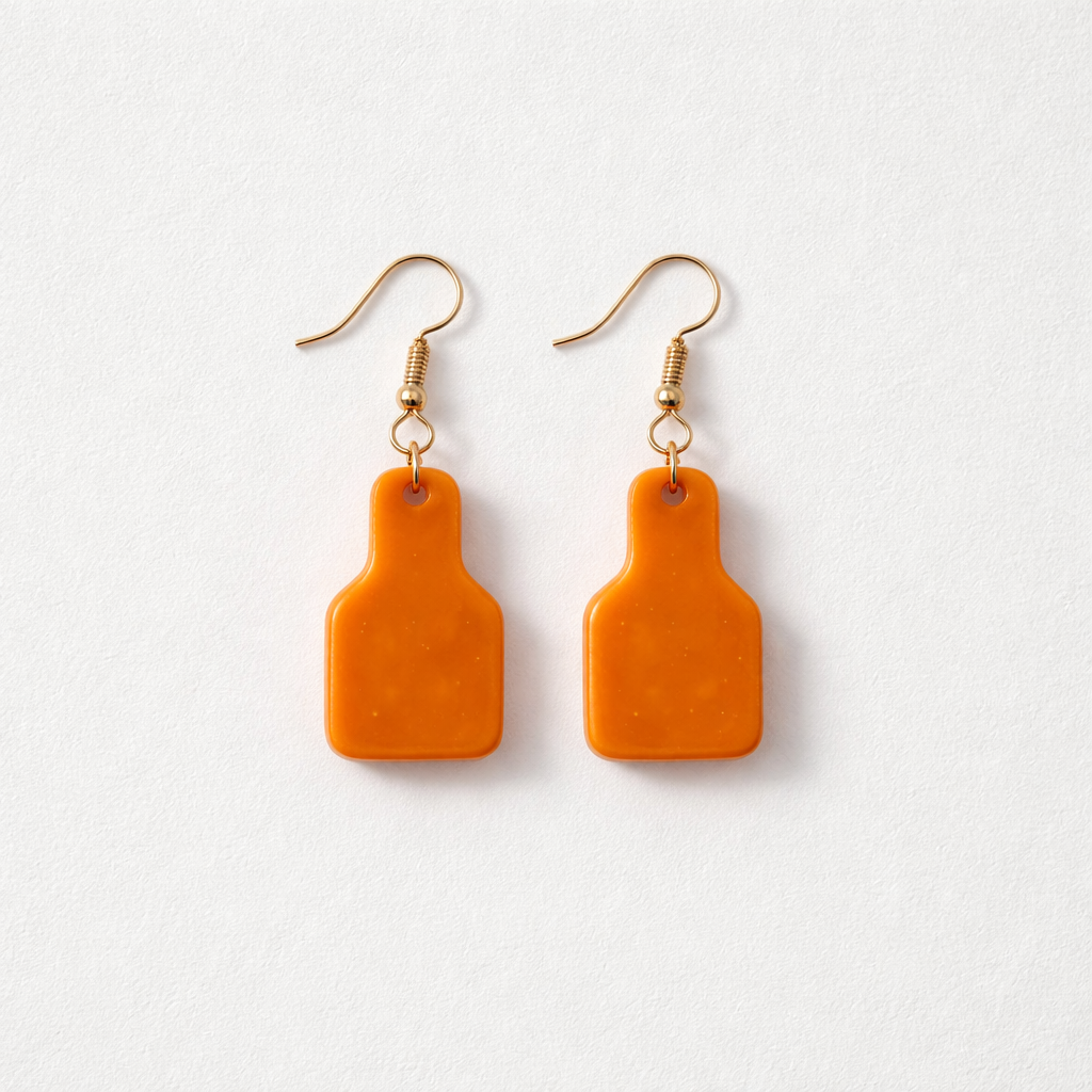 Ear Tag Clay Earrings