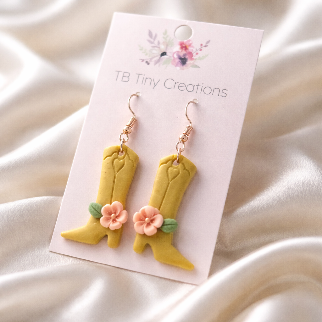 Cowgirl Boot Clay Earrings