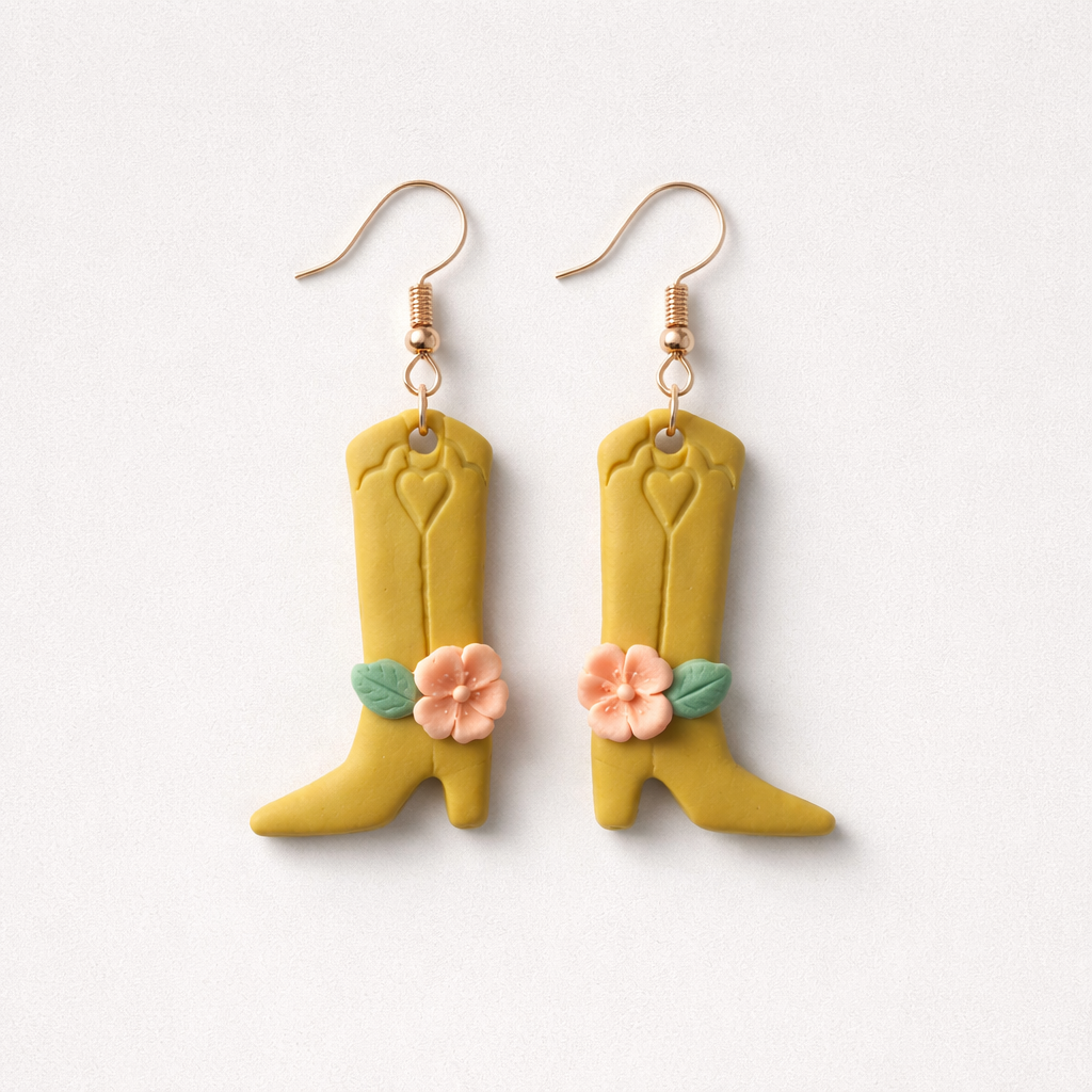 Cowgirl Boot Clay Earrings