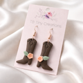 Cowgirl Boot Clay Earrings
