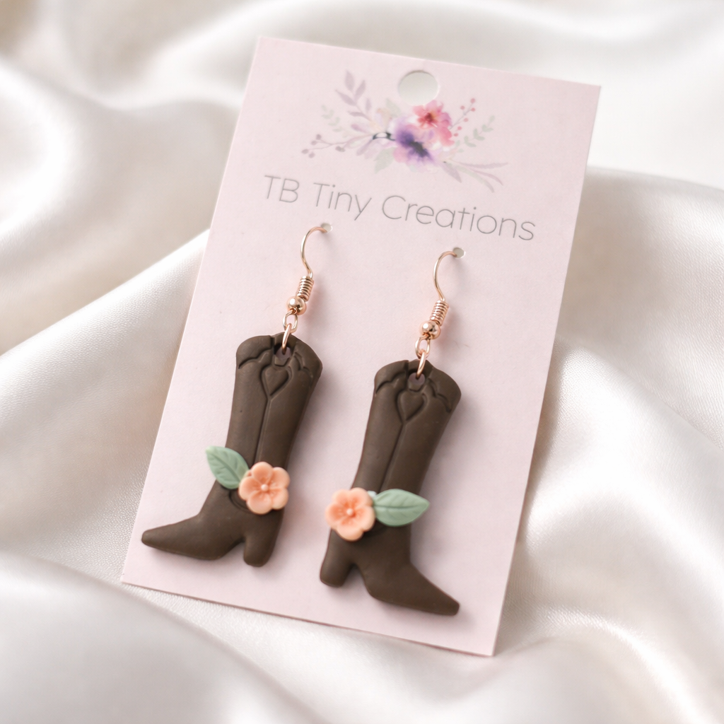 Cowgirl Boot Clay Earrings