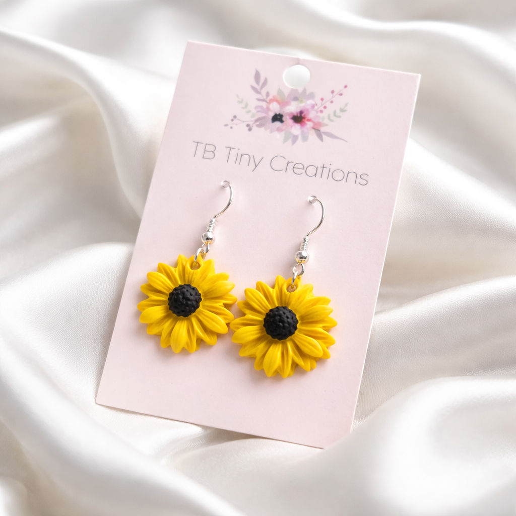 Sunflower Clay Earrings