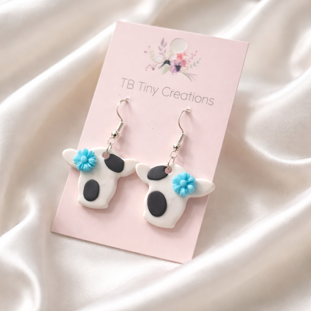 Holstein Cow (Large) Clay Earrings