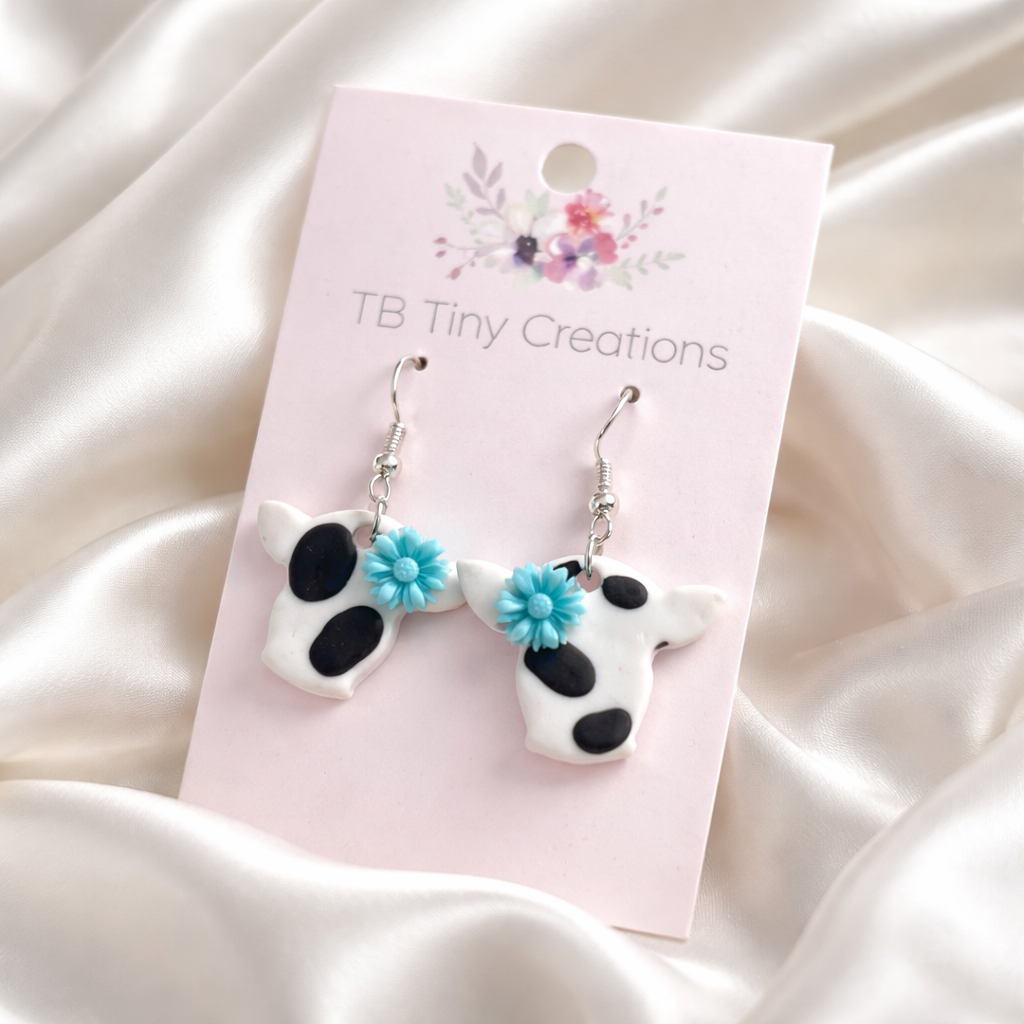Holstein Cow (Medium) Clay Earrings