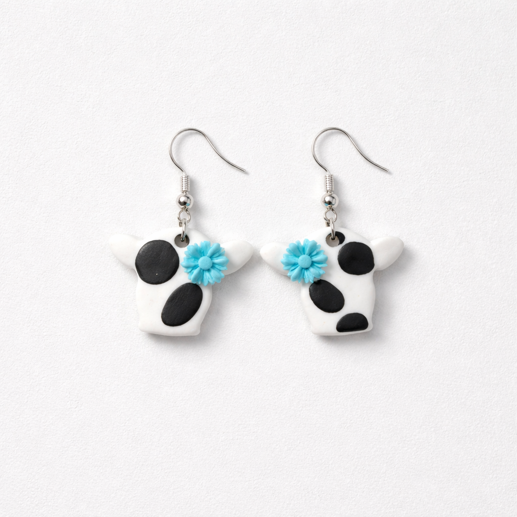 Holstein Cow (Medium) Clay Earrings