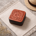 Hand-Carved Leather Travel Jewelry Boxes