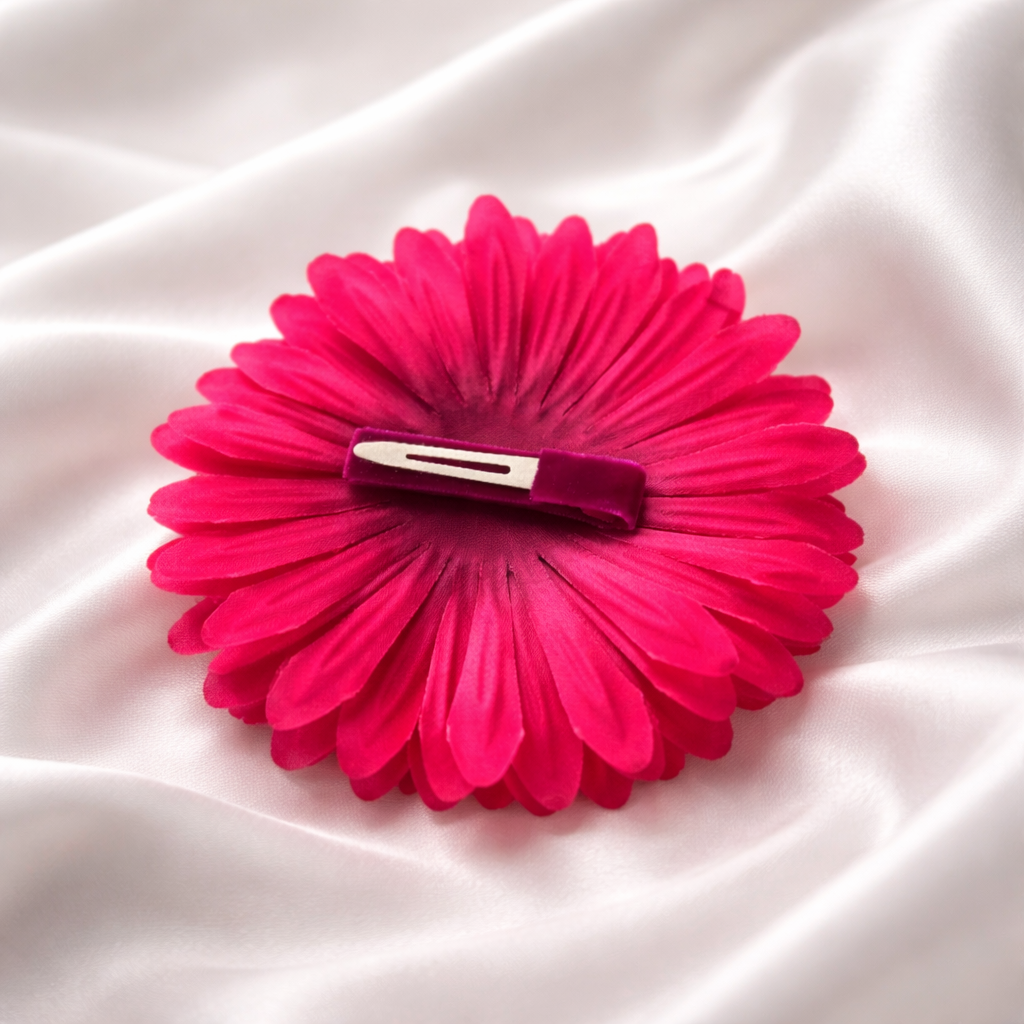 Hot Pink Flower Hair Clip