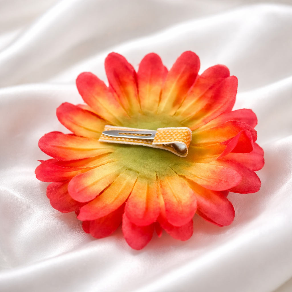 Orange Flower Hair Clip