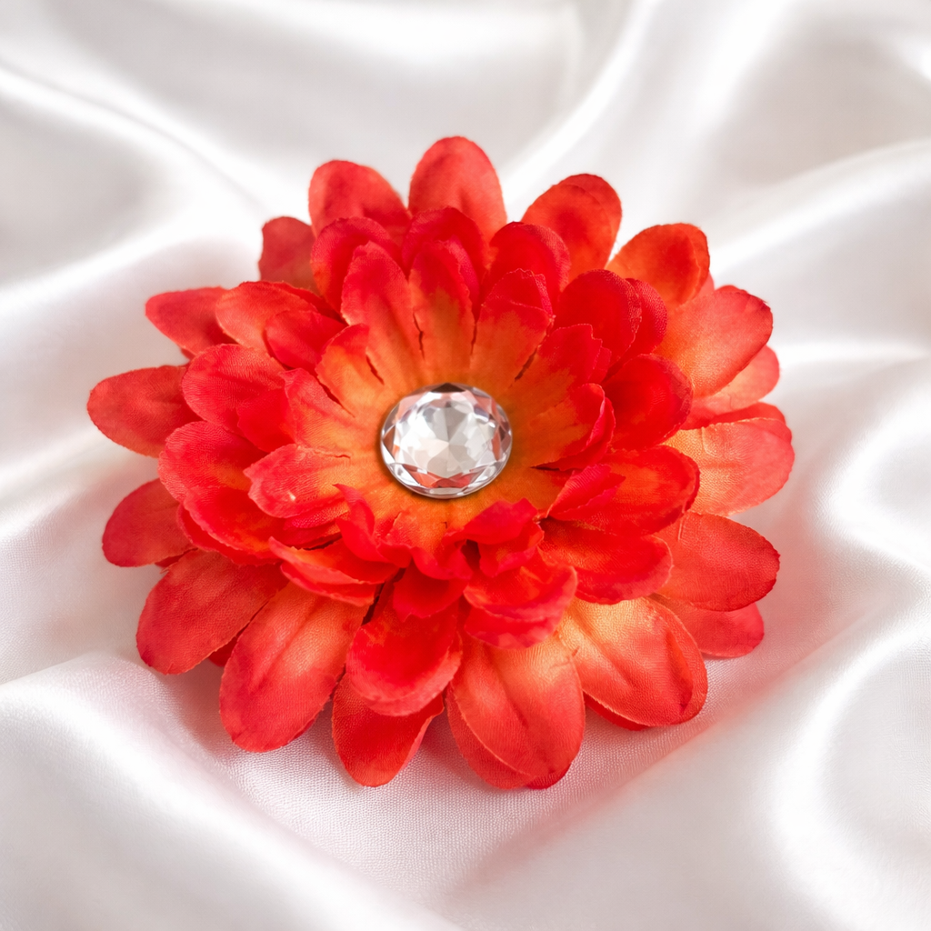 Orange Flower Hair Clip