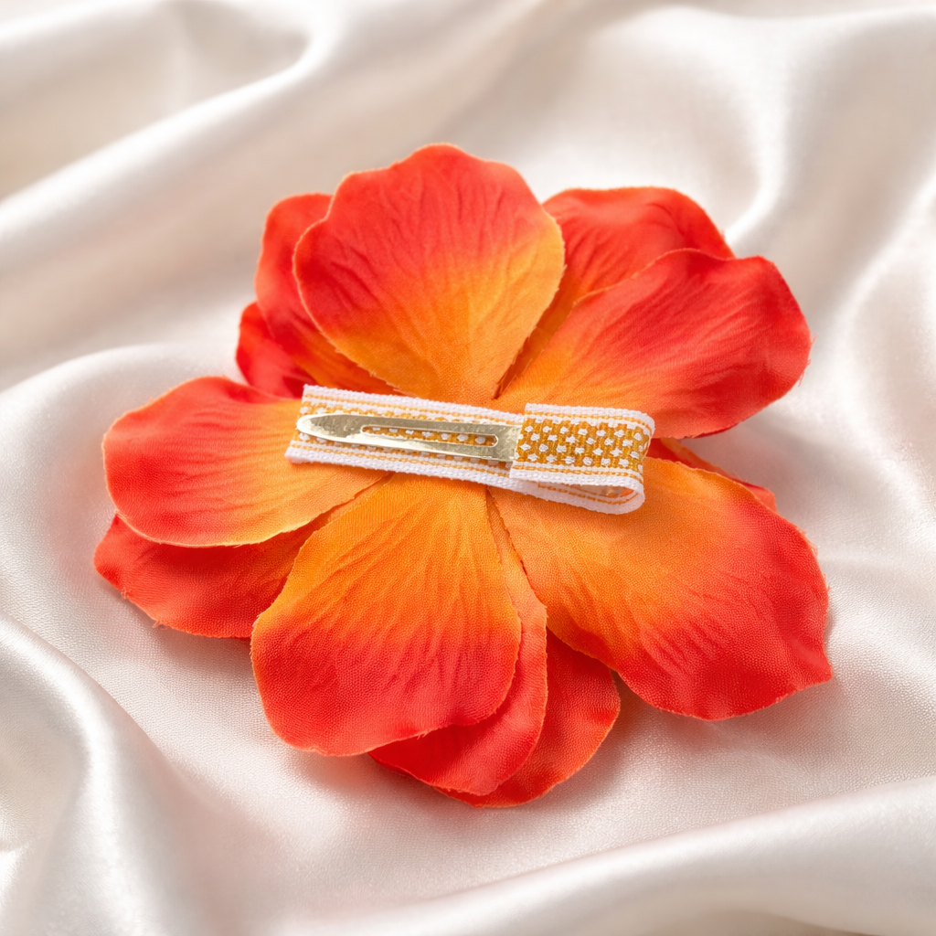 Orange Flower Hair Clip