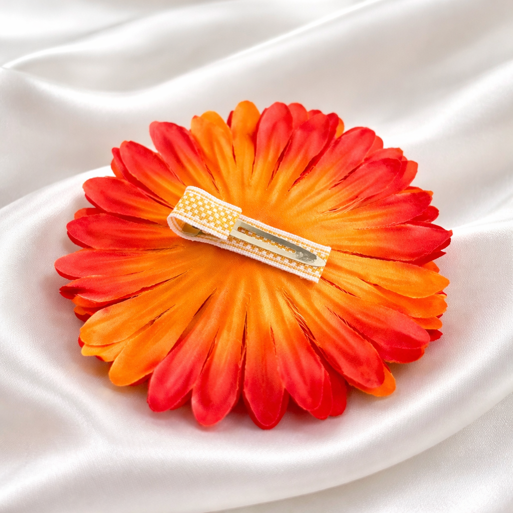 Orange Flower Hair Clip