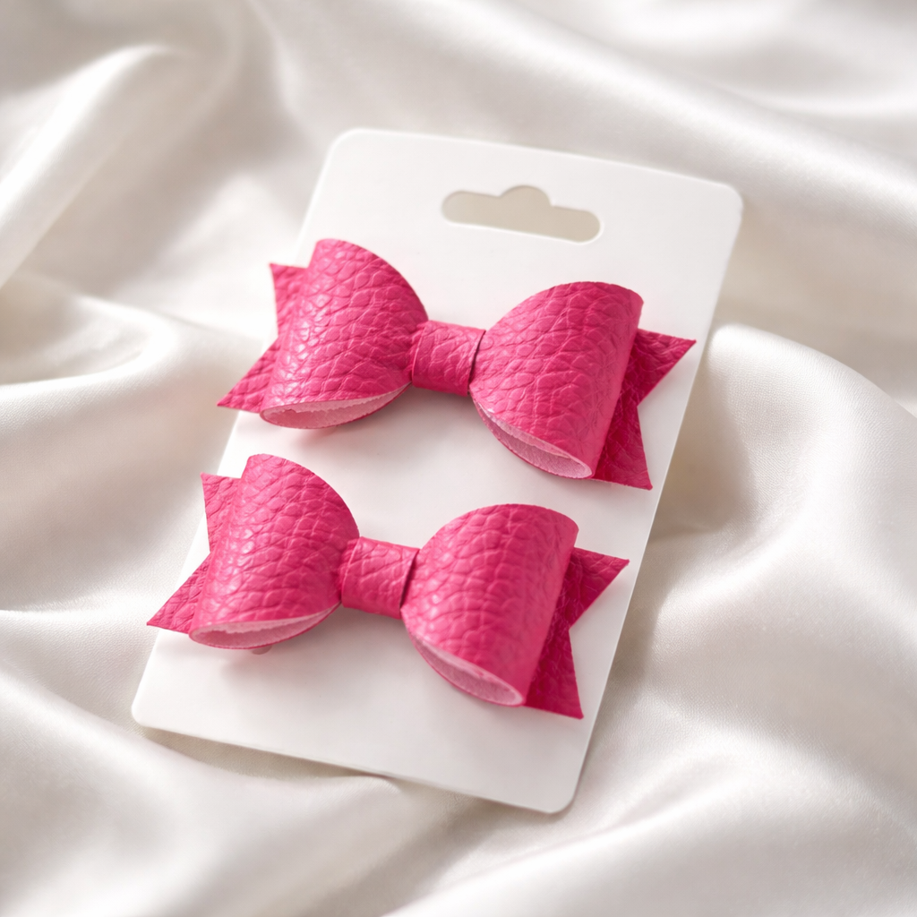 2-Piece Faux Leather Bow Sets