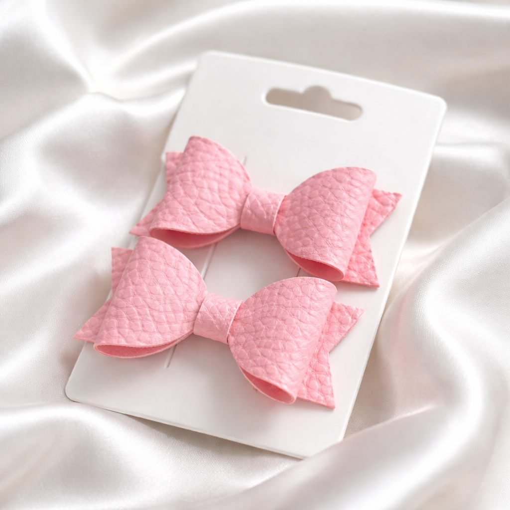 2-Piece Faux Leather Bow Sets