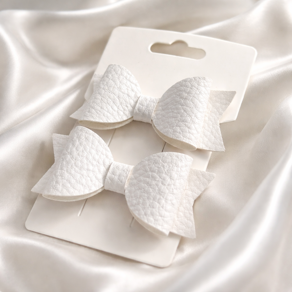 2-Piece Faux Leather Bow Sets