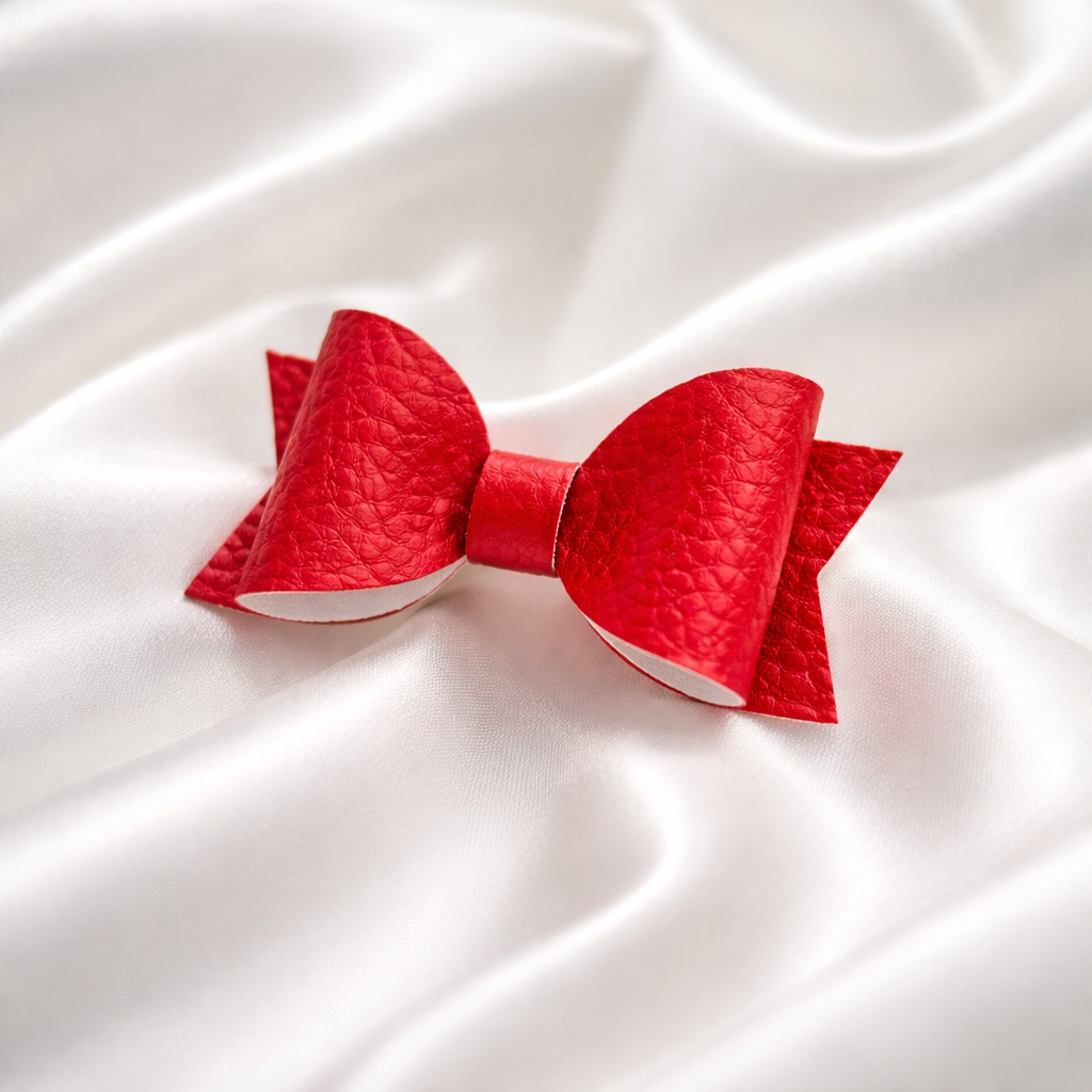 Single Faux Leather Bows
