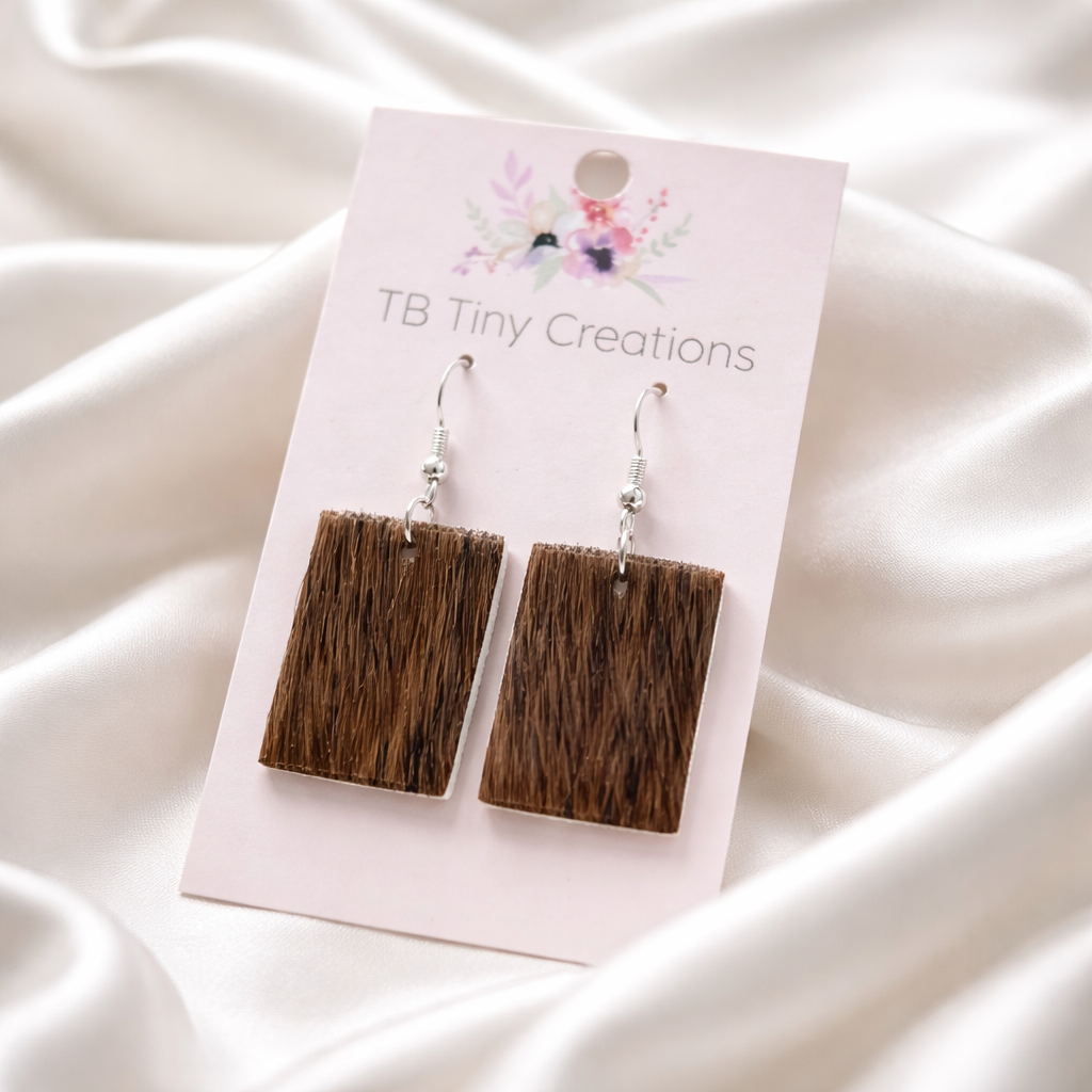 Square Cowhide Earrings