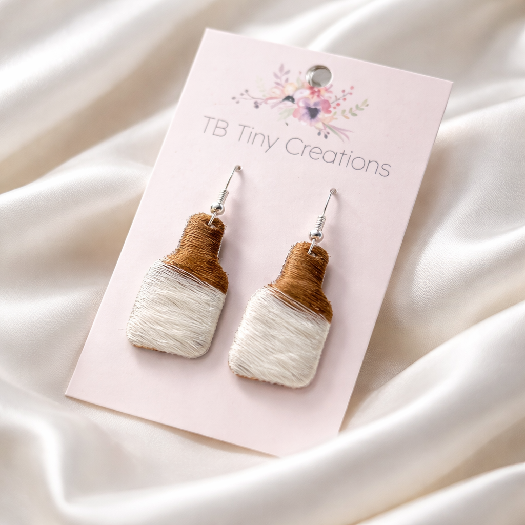 Ear Tag Cowhide Earrings