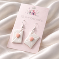 Heart Sealed Envelope Clay Earrings